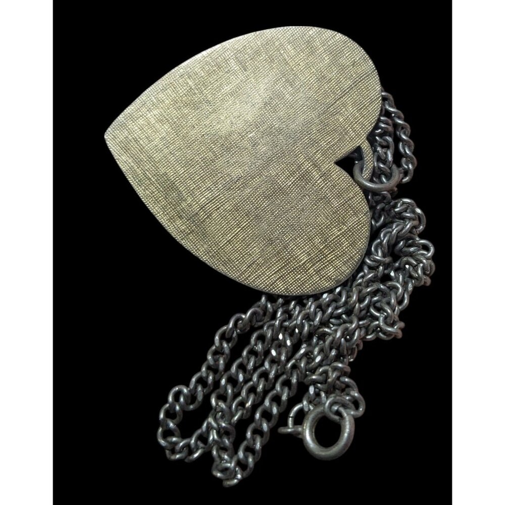 Vintage Engravable Heart Shaped Loves Gold Tone Pendant Necklace - Picture 5 of 12